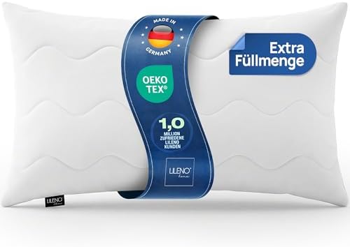 LILENO HOME Allergiker Kopfkissen 40x80 (1er Set) – 95°C waschbar, OekoTex & Made in DE – Kissen 40x80 mit praller Füllung für himmlischen Schlaf – Haut schmeichelndes & geruchsfreies Pillow