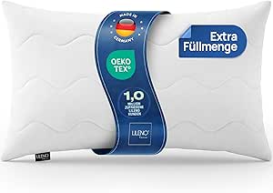 LILENO HOME Allergiker Kopfkissen 40x80 (1er Set) – 95°C waschbar, OekoTex & Made in DE – Kissen 40x80 mit praller Füllung für himmlischen Schlaf – Haut schmeichelndes & geruchsfreies Pillow