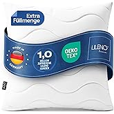 LILENO HOME Allergiker Kopfkissen 80x80 (1er Set) – 95°C waschbar, OekoTex & Made in DE – Kissen 80x80 mit praller Füllung fü